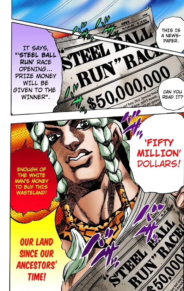 JoJo's Bizarre Adventure Steel Ball Run Colored Manga — Chapter 1 — Page 21