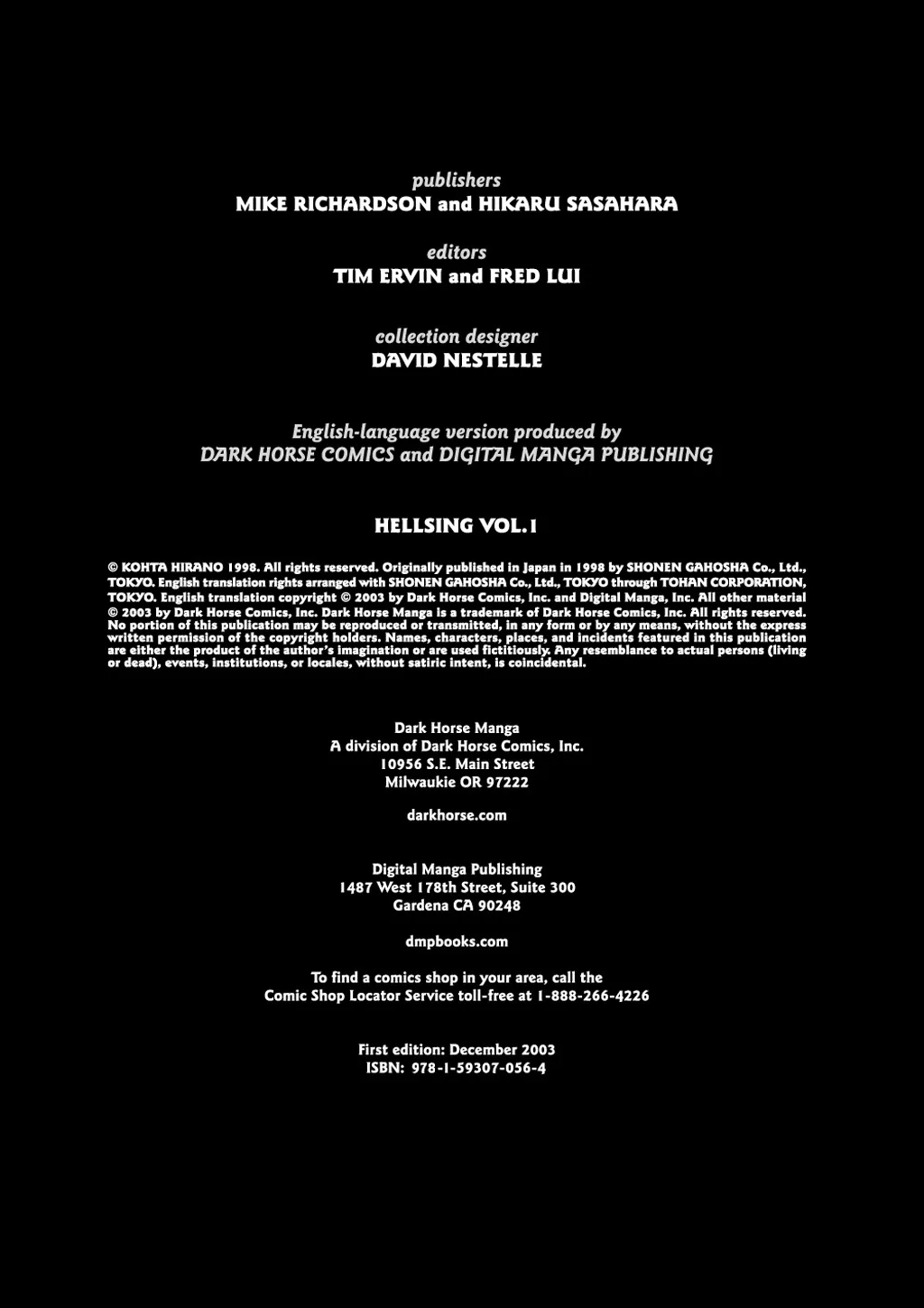 Hellsing β Chapter Vol 1 β Page 3